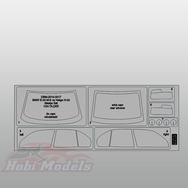 BMW E-34 5 Seri Hazır Maske Seti 1/24