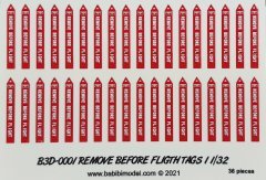1/32 Remove Before Flight Flamaları 3D Decal Set