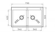 SGA30-P20 / Beyaz Granit 2 Göz Evye KOD : 101SGA10R37MP