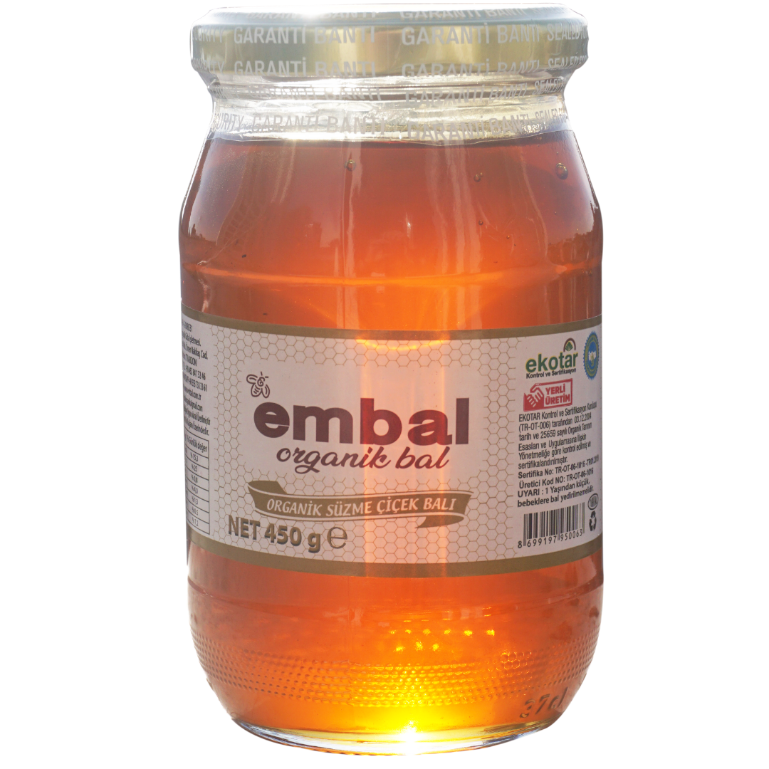 Embal Organik Süzme Çiçek Bal 450 gr