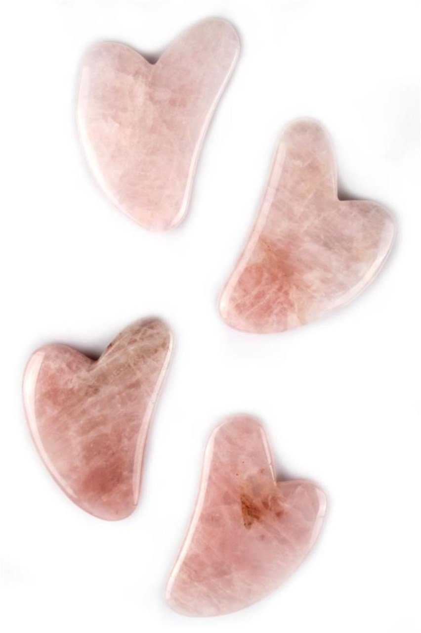 Pembe Kuvars Gua Sha Masaj Taşı Model 1