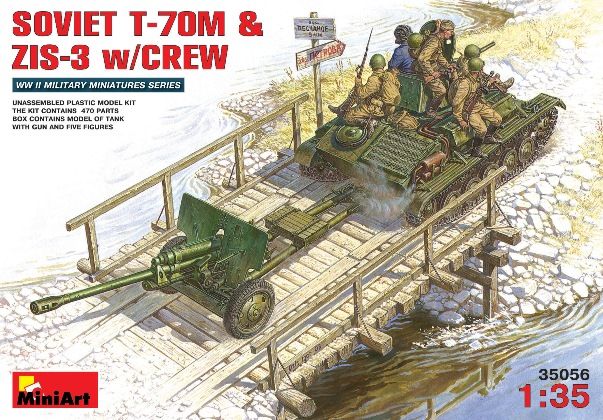 1/35 Soviet T-70 M & ZiS-3 w/crew