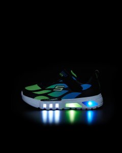 Skechers Flex-Glow - Dezlom Küçük Erkek Çocuk Siyah Işıklı Spor Ayakkabı 400016N BBLM