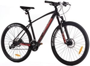 Geotech Mode Elite 27,5 Jant 27 Vites HD Dağ Bisikleti - Mat Siyah Kırmızı 2024