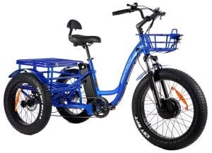 Geotech Trio Deluxe Elektrikli Üç Tekerlekli Kargo Bisikleti Mavi 2024