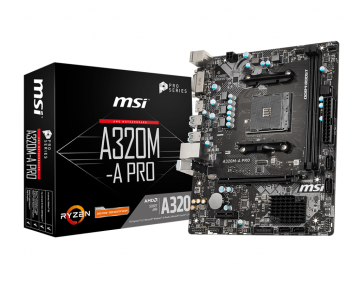 MSI A320M-A PRO A320 Socket AM4 AMD Ryzen™ DDR4 3200 MHz (O.C.) USB 3.1 Anakart