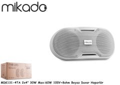 Mikado MDK131-4TA 2x4-10.1cm 30W Max:60W 100V+8ohm Beyaz Duvar Hoparlö