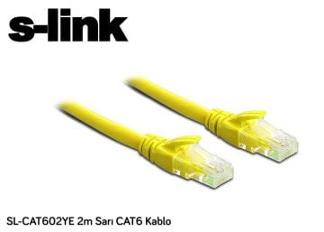 S-link SL-CAT602YE 2m Sarı CAT6 Kablo