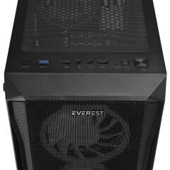 Everest X-Racer PEAK 600W Temperli Camlı 4*12cm RGB Fan Mid-Tower