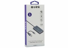 S-link Swapp SW-U320 4 Port Aluminium Usb 3.0 Type-C Gri Usb Hub