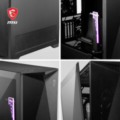 MSI MPG GUNGNIR 300P AIRFLOW TEMPERLI CAM 1X 80MM 2X 6015 FAN 4x120MM FAN ATX BROWN BOX GAMING BILGISAYAR KASASI