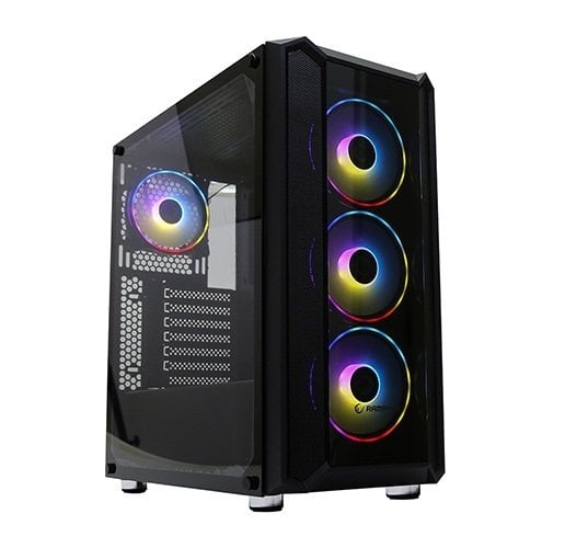 Rampage Hardy Rainbow 600W 80 Plus Gaming Kasa - Temper Cam 4 Adet Fan