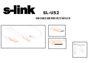 Usb2.0 2*AM/+USB 5Pin Hdd Kablosu S-link SL-U52