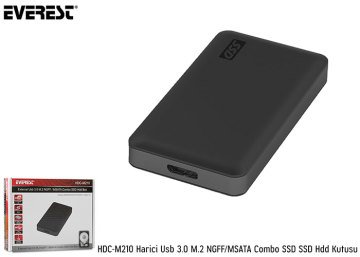 Everest HDC-M210 Harici Usb 3.0 M.2 NGFF/MSATA Combo SSD SSD Hdd Kutusu