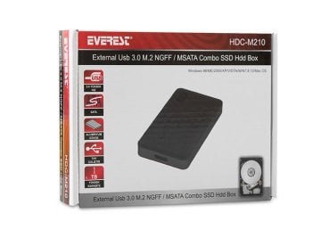 Everest HDC-M210 Harici Usb 3.0 M.2 NGFF/MSATA Combo SSD SSD Hdd Kutusu