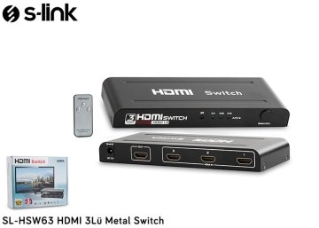 S-Link SL-HSW63 HDMI 3Lü Metal Switch