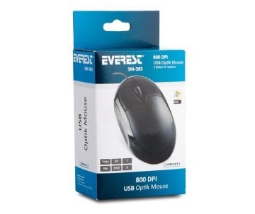 Everest SM-385 Usb Siyah 1200dpi Optik Mouse