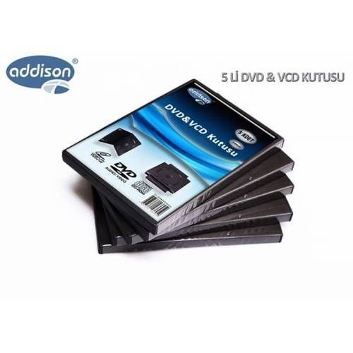 Addison 300024 5'li Siyah DVD&VCD Kutusu
