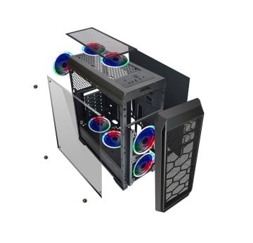 Everest Metafor K700 Oyuncu Kasası - 3 Rainbow Fanlı Temper Pencereli