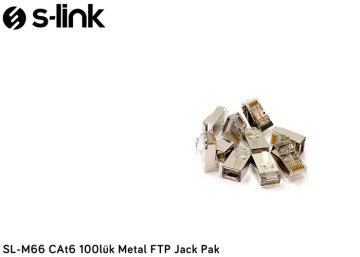 S-link SL-M66 CAt6 Metal FTP Jack 100' lü  Paket