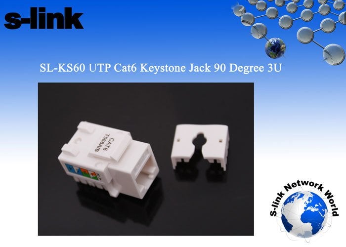 S-link SL-KS60 UTP CAT6 Keystone Jack3U 90 Der