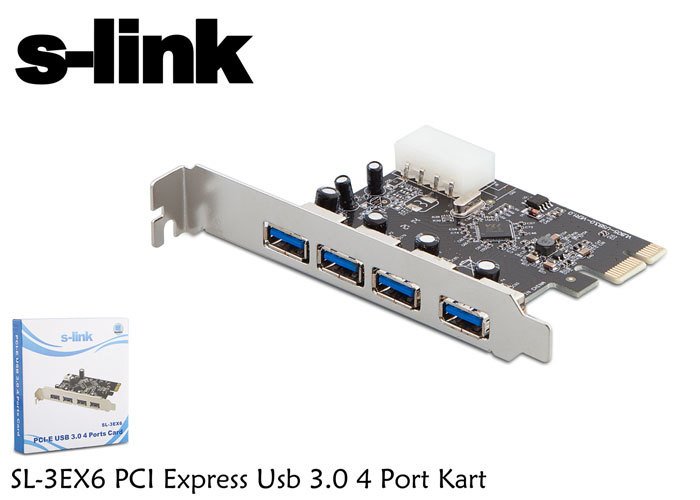 S-link SL-3EX6 PCI Express Usb 3.0 4 Port Kart