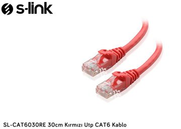 S-link SL-CAT6030RE 30cm Kırmızı Utp CAT6 Kablo