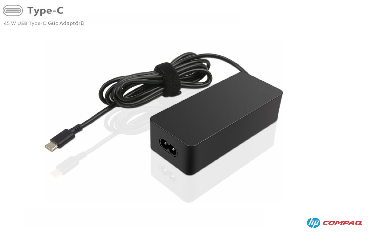 Compaxe CLH-362 Hp Compaq Notebook Şarj Aleti 45 W Usb-C Güç Adaptörü... Yüksek Verimli 20V 2.25A / 15V 3A / 9V 3A / 5V 3A Type C Konnektörlü Kolay Taşınabilir Tasarım Hp Compaq Universal Usb-C Adaptör