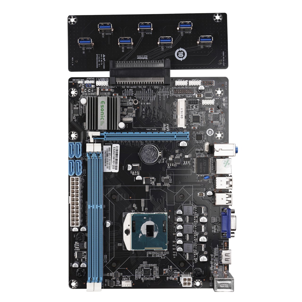 Biostar TB360-BTC PRO Intel B360 LGA1151 Soket 2*DDR4 Ram 2*24Pin + 12*PCI-E Soket Bitcoin Anakart