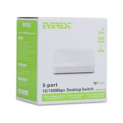 Everest EVERLINK ESF105 5 Port 10/100Mbps RTL8305 Chipset Fast Ethernet Masaüstü Switch Hub