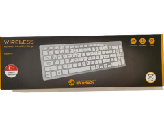 Everest KB-80W Beyaz/Gümüş 2.4Ghz Ultra İnce Q Mac/Win/Android/Ios Uyumlu Klavye