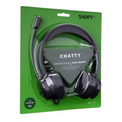 Snopy SN-T9 CHATTY Usb Çağrı/Eğitim için Mikrofon Kontrollü Call Center Stereo Notebook-PC Kulaklık