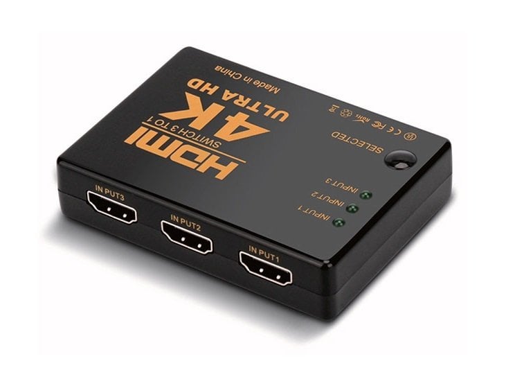 3 Giriş 1 Çıkış Hdmi Switch S-link SL-HSW4K33 Hdmi 3 to 1 Kumandalı Adaptör Destekli