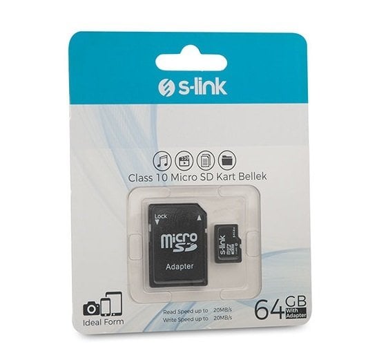 S-link SL-MC64 64 GB Class10 Micro SD Kart Bellek