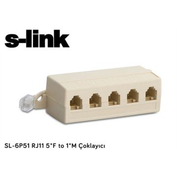 S-Link SL-6P51 Rj11 5*F To 1*M Telefon Hattı Çoklayıcı