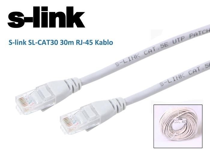 S-link SL-CAT30 30m RJ-45 Cat5E Kablo