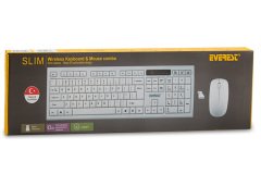 Everest KM-6121 Beyaz Kablosuz Q Slim Klavye + Mouse Set (DEFOLU)