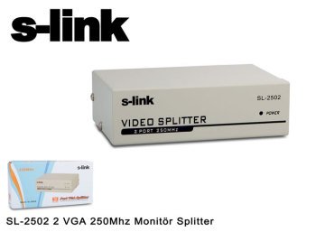 S-link SL-2502 2 VGA 250Mhz Monitör Splitter