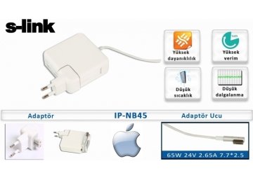 S-link IP-NB45  Mıknatıs APPLE Notebook Standart Adaptör 45W 14.5V 3.1A