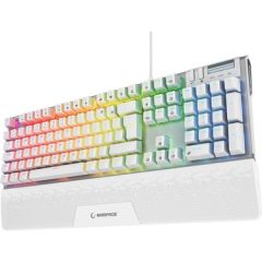 Rampage Carbon Beyaz RGB Q Gaming Oyuncu Klavye Bilek Destekli Red Switch Rampage