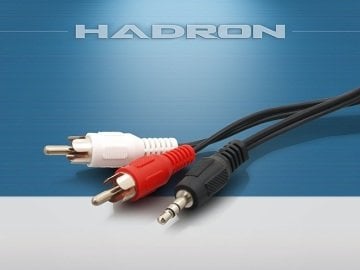 Hadron HD4250 Aux to 2 Rca Çevirici Kablo - 3 mt. Kablo 3.5 mm Aux Jak