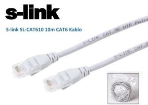 S-link SL-CAT610 10m Gri CAT6 Kablo