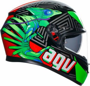 Agv K3 Kask Kamaleon Siyah Kırmızı Yeşil