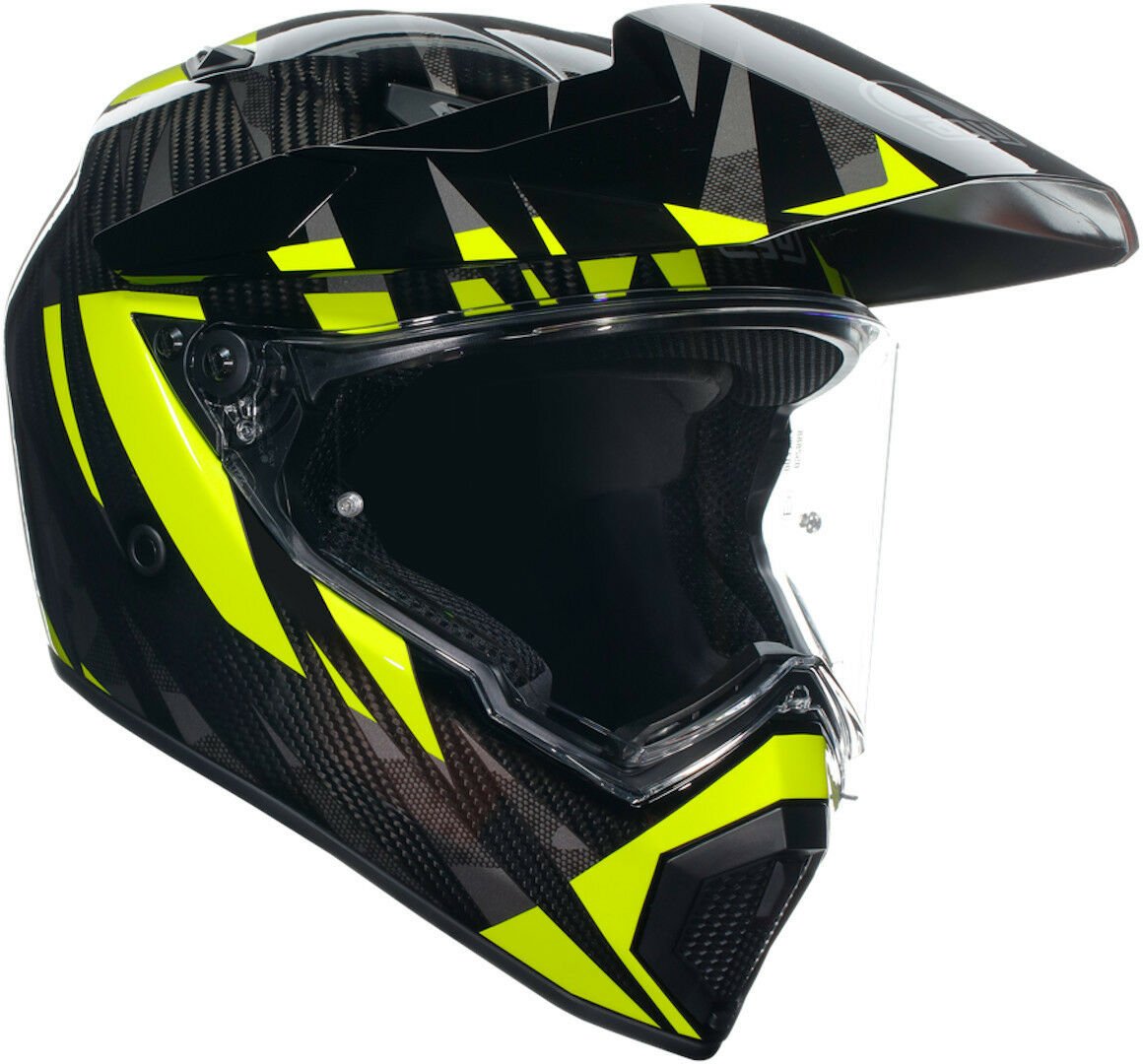 Agv Ax-9 Kask Multi Steppa Carbon Gri Sarı Flou