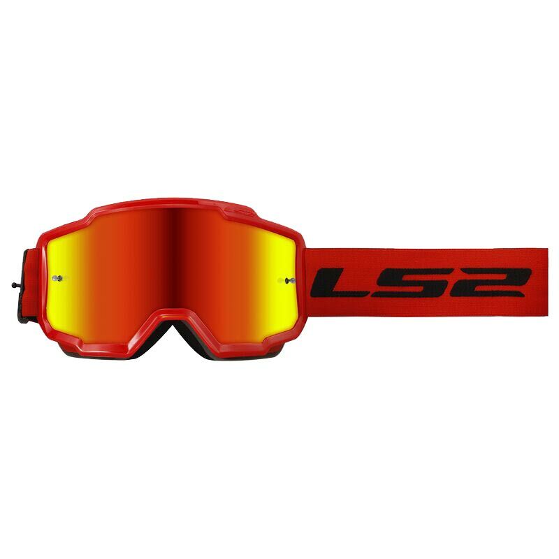 Ls2 Charger Googles Motokros Gözlük (İridium Camlı) Kırmızı