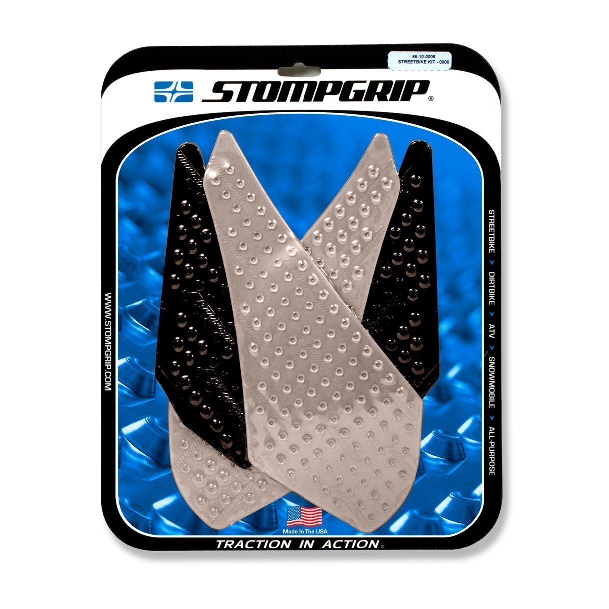 StompGrip Street Bike Tank Pad Volcano Clear