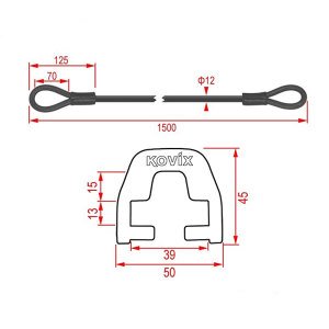 Kovix KZA-150 Çelik Kilit + KD6 Bağlantısı