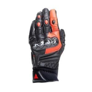 Dainese Carbon 4 Kısa Deri Eldiven Siyah Kırmızı