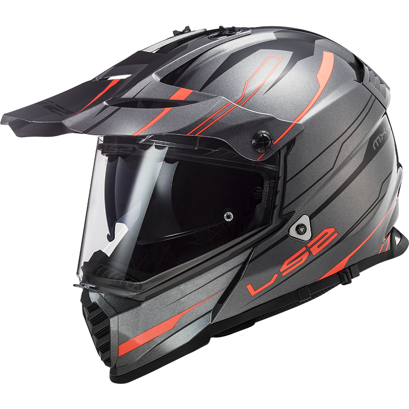 Ls2 Pioneer Evo Knight Kask Titanium Turuncu