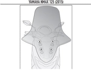 Kappa D2123Kit Yamaha N-Max 125-155 Ön Cam Siperlik Bağlantısı